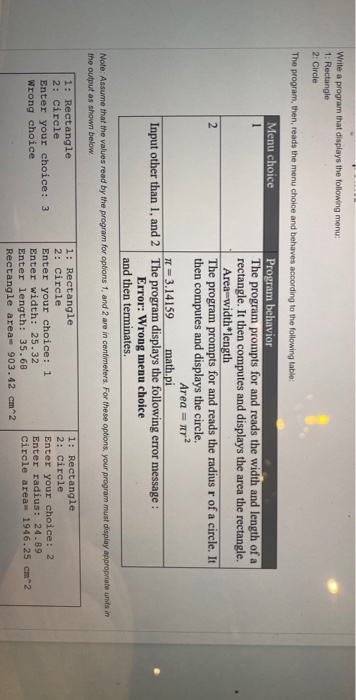 Solved Write a program that displays the following menu: 1: | Chegg.com