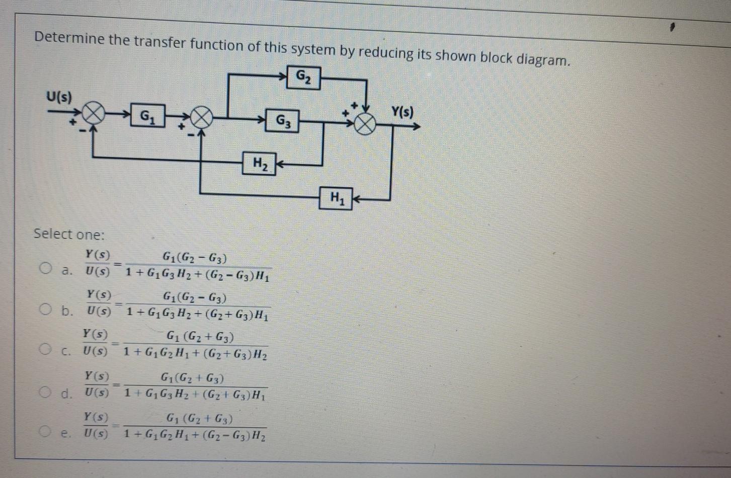 Solved Determine the transfer function of this system by | Chegg.com