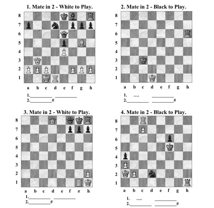 1. Mate in 2 - White to Play. 2. Mate in 2 - Black to | Chegg.com