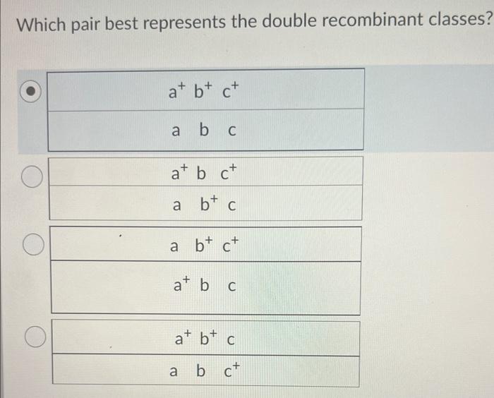 Which pair best represents the double recombinant classes?