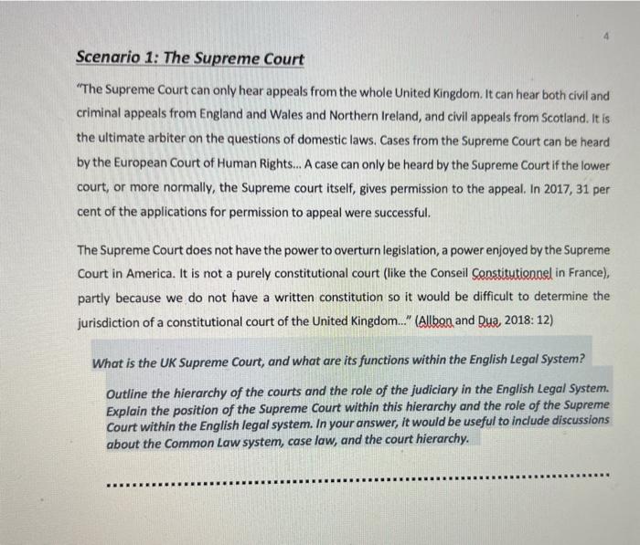 Scenario 1: The Supreme Court The Supreme Court can Chegg com