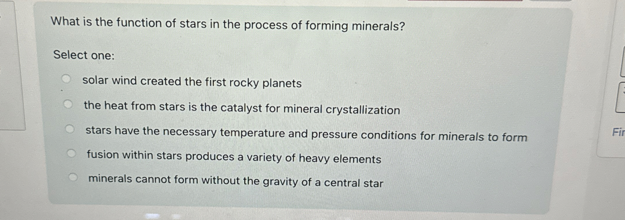 Solved What is the function of stars in the process of