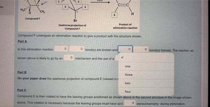 Solved Compound F undergoes an elimination reaction to give | Chegg.com