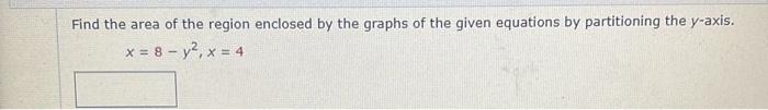 Solved Find the area of the region enclosed by the graphs of | Chegg.com