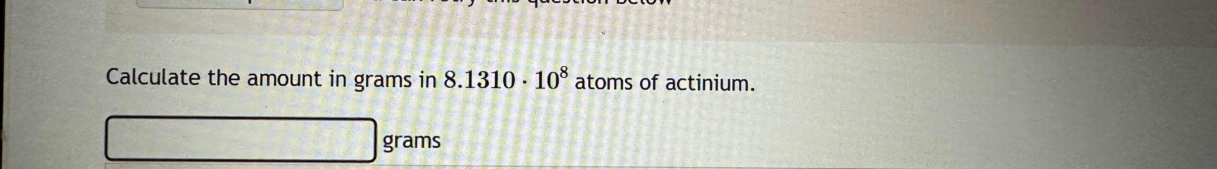 how to calculate amount of atoms from grams
