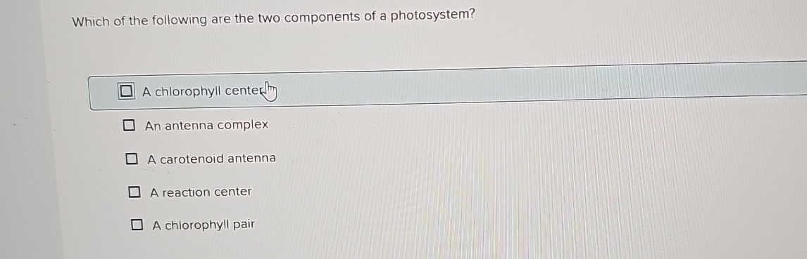 Solved Which of the following are the two components of a | Chegg.com