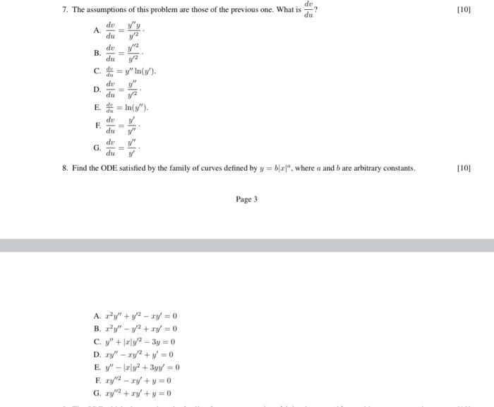 Solved [10] 7. The assumptions of this problem are those of | Chegg.com