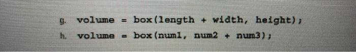 Solved volume = box (length + width, height), volume box | Chegg.com