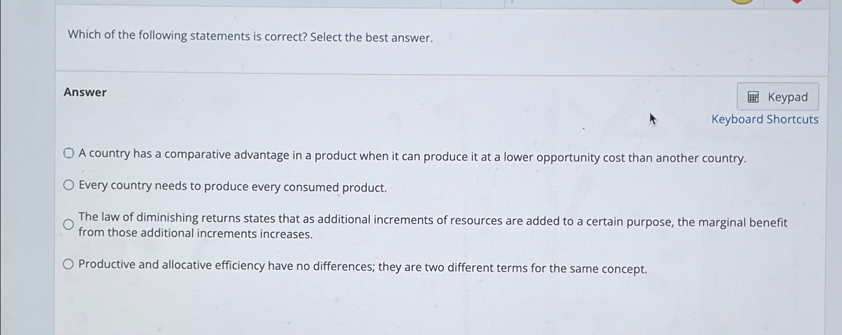 Solved Which of the following statements is correct? Select | Chegg.com