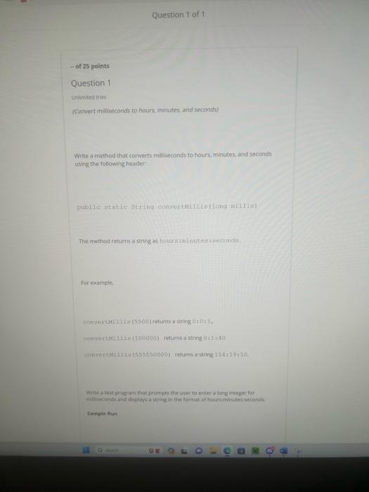 Solved - ot 25 points Question 1 Unhinuted thes: iconvert | Chegg.com