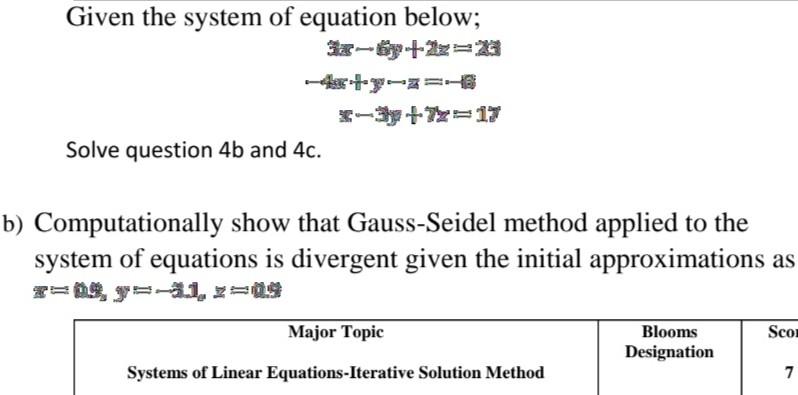 Solved Given the system of equation below; Solve question 4 | Chegg.com
