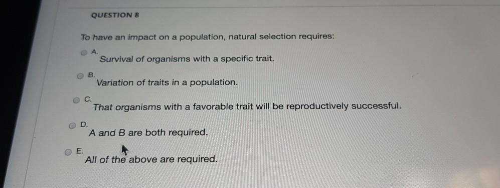 Solved QUESTION 8 To have an impact on a population, natural | Chegg.com