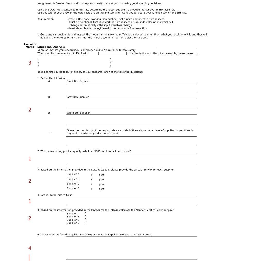 Solved create s functional sheet (criteria for each | Chegg.com
