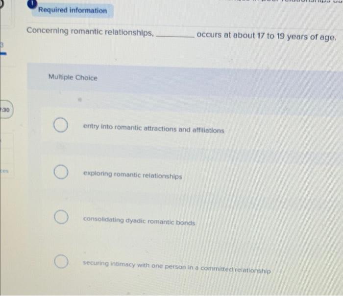 Solved Required information Concerning romantic | Chegg.com
