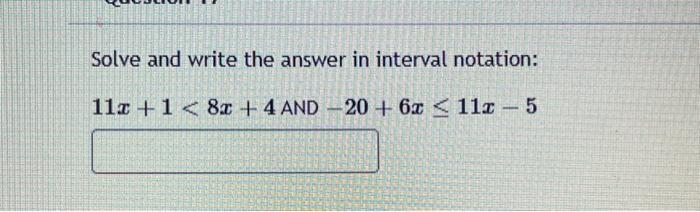 Solved Solve And Write The Answer In Interval Notation Chegg Com   Image