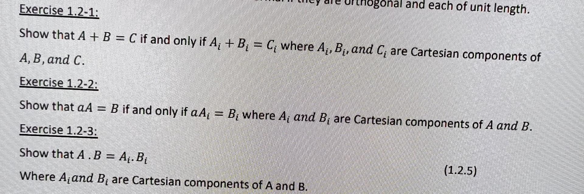 Solved Exercise 1.2-1: Show That A+B=C If And Only If | Chegg.com