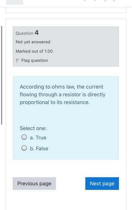 Solved Question 4 Not yet answered Marked out of 1.00 P Flag | Chegg.com