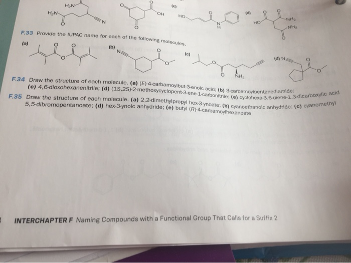 Solved Hn Hon Oh Ho Nh F 33 Provide The Iupac Name For Ea Chegg Com