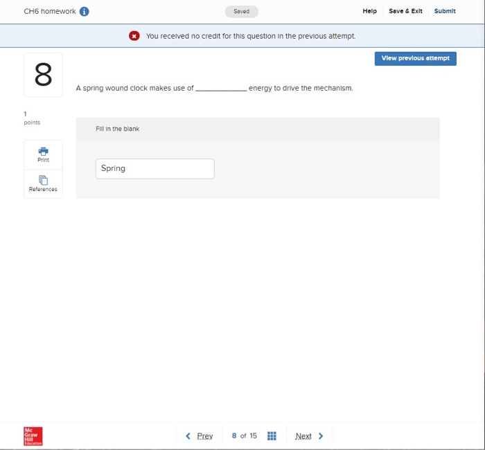 Solved CH6 homework Saved Help Save & Exit Submit You | Chegg.com