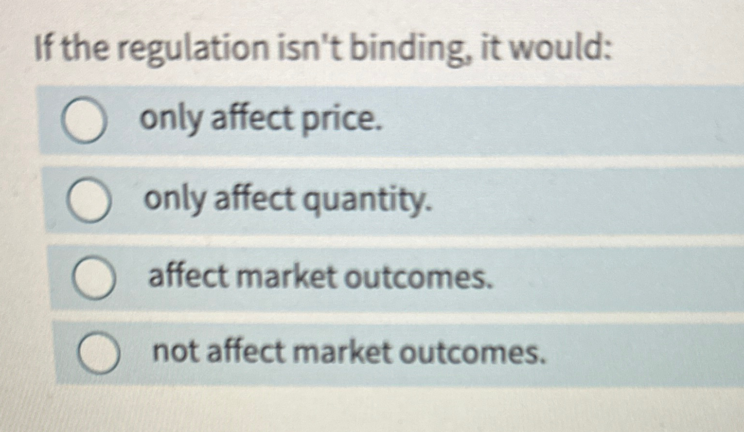 Solved If the regulation isn't binding, it would:only affect | Chegg.com