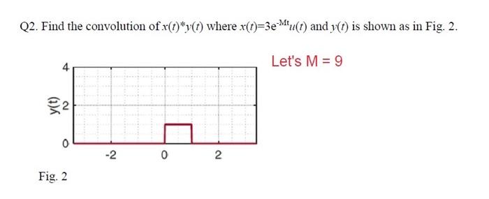 Solved Q2. Find the convolution of x(t)∗y(t) where | Chegg.com