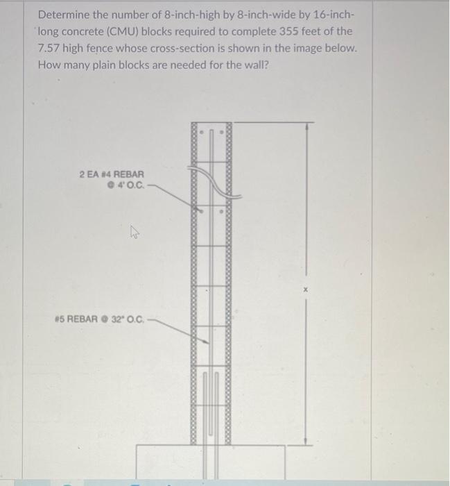 Solved Determine the number of 8 -inch-high by 8 -inch-wide | Chegg.com