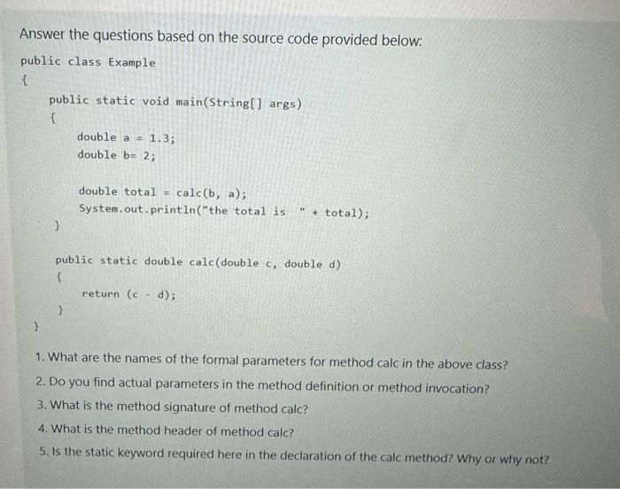 Solved Answer the questions based on the source code | Chegg.com
