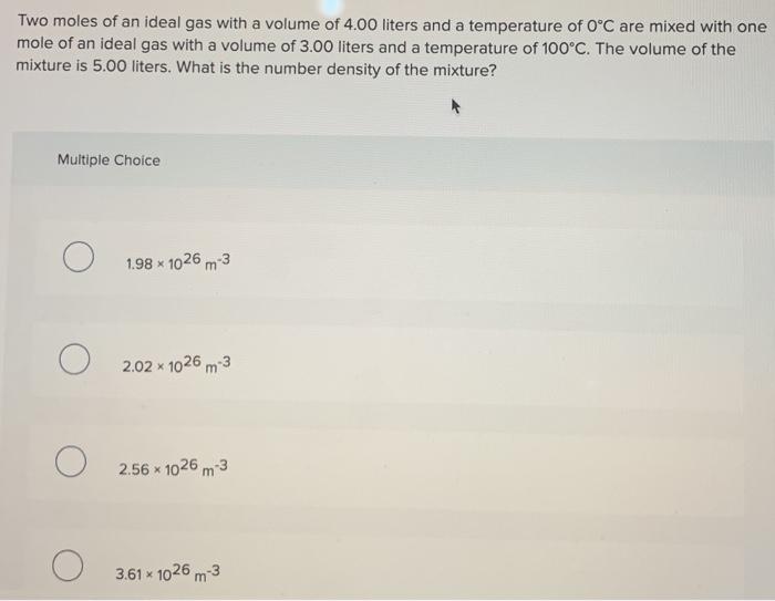 Solved Two moles of an ideal gas with a volume of 4.00 | Chegg.com