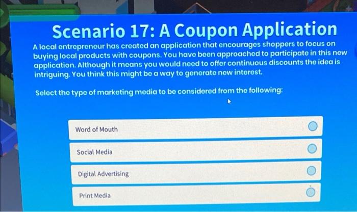 Solved Scenario 17: A Coupon Application A local