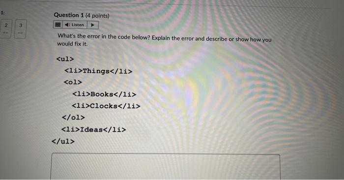 Solved What's the error in the code below? Explain the error | Chegg.com