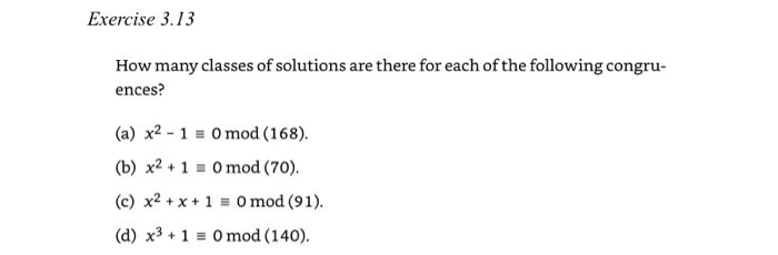 Solved Exercise 3.13 How many classes of solutions are there | Chegg.com