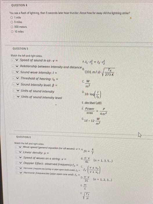 Solved QUESTION 4 You see a flash of lightning, then 5 | Chegg.com