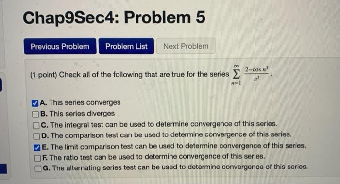 Solved Chap9Sec4: Problem 5 Previous Problem Problem List | Chegg.com
