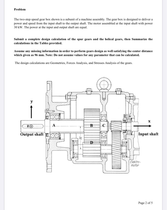 Two Step Gear Problem The two-step speed gear box shown is a | Chegg.com