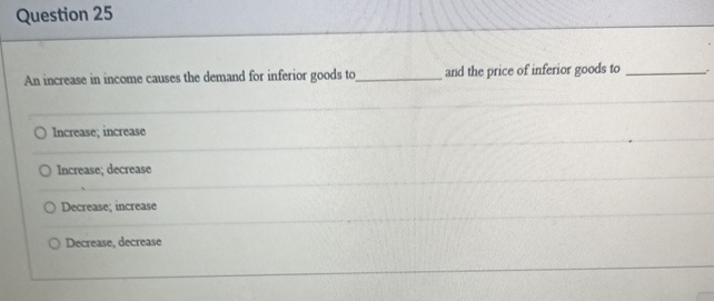 Solved Question 25An increase in income causes the demand | Chegg.com