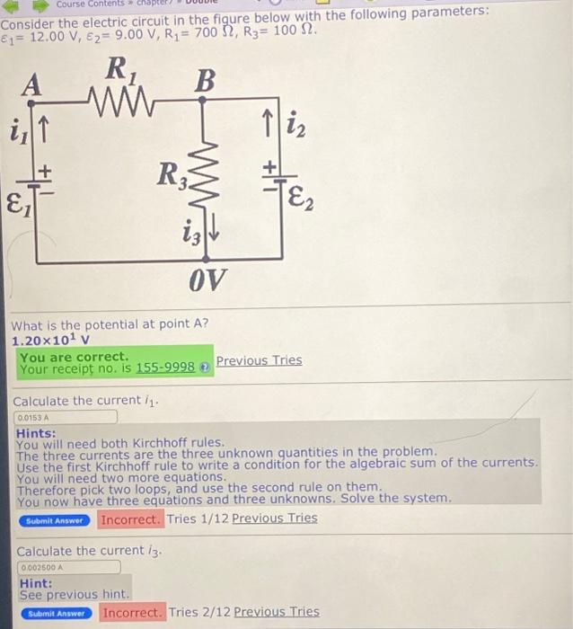 Solved Course Contents >> Consider The Electric Circuit In | Chegg.com