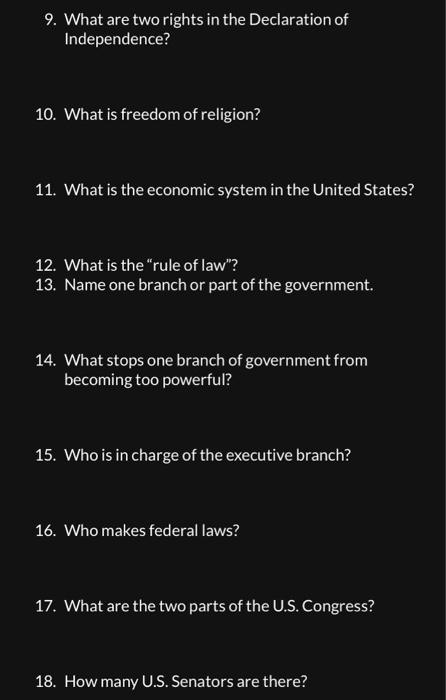 9. What are two rights in the Declaration of | Chegg.com
