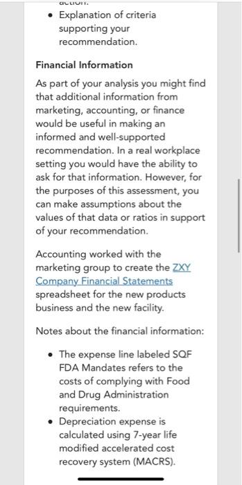 （'y'） Solved Scenario ZXY Company is a food product company. ZXY