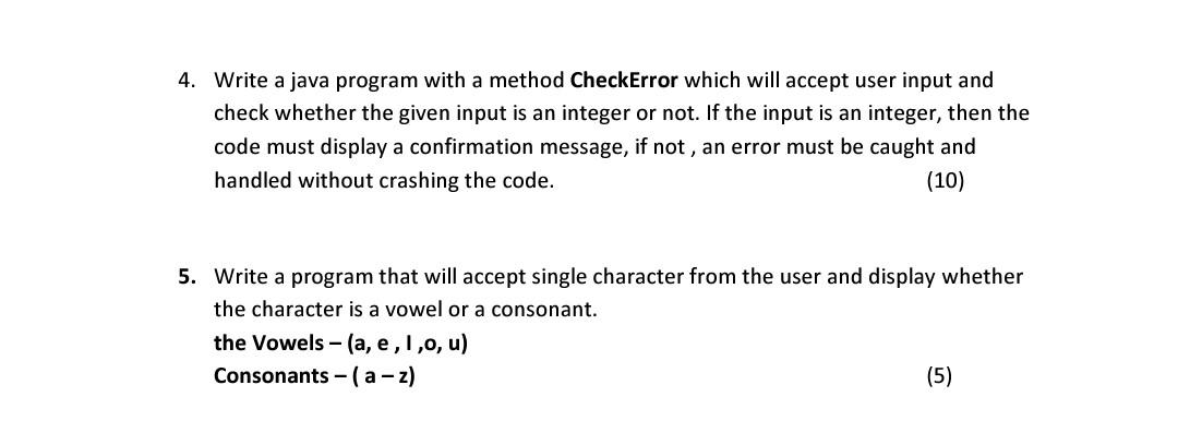 Solved 4. Write a java program with a method CheckError | Chegg.com