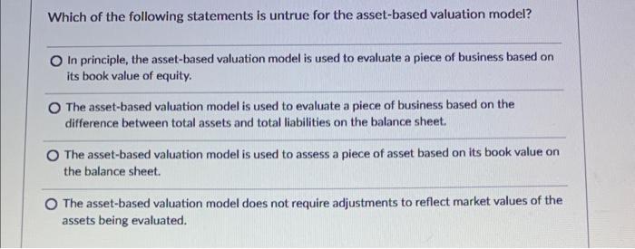 Solved Which of the following statements is untrue for the | Chegg.com