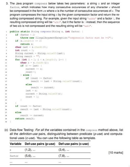 Solved 2 + 5 3. The Java program compress below takes two | Chegg.com