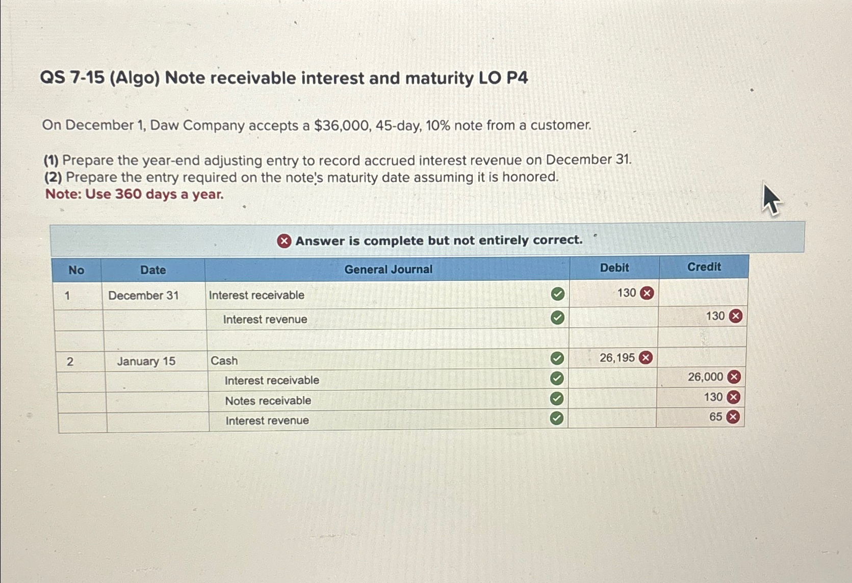 Solved QS 7-15 (Algo) ﻿Note receivable interest and maturity | Chegg.com