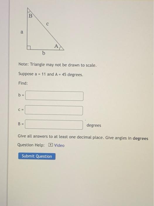 Solved B a А b Note: Triangle may not be drawn to scale. | Chegg.com