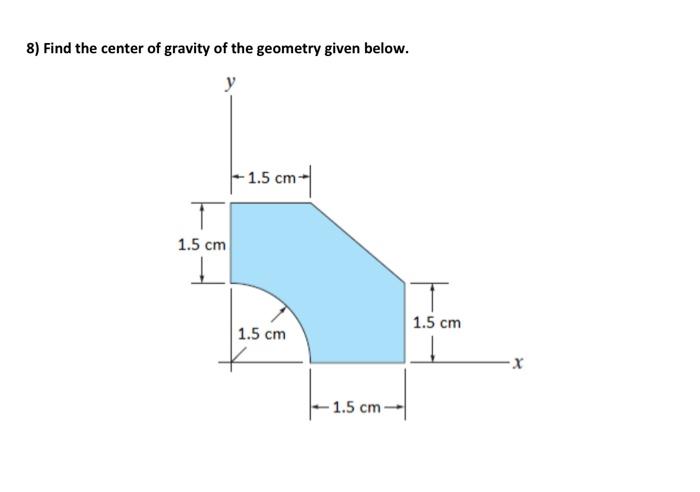 Solved 8) Find The Center Of Gravity Of The Geometry Given | Chegg.com