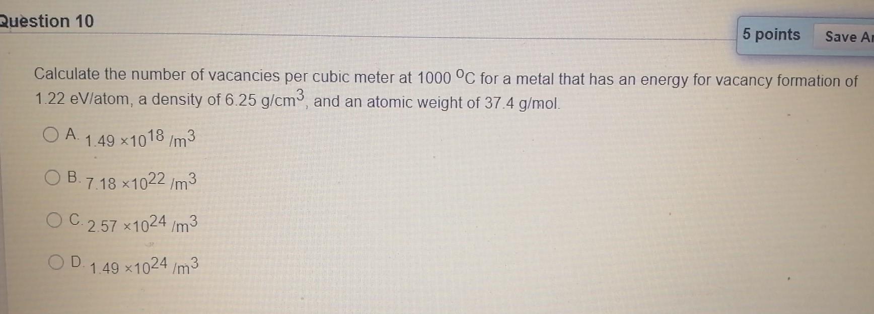 Solved Question 10 5 points Save AI Calculate the number of | Chegg.com