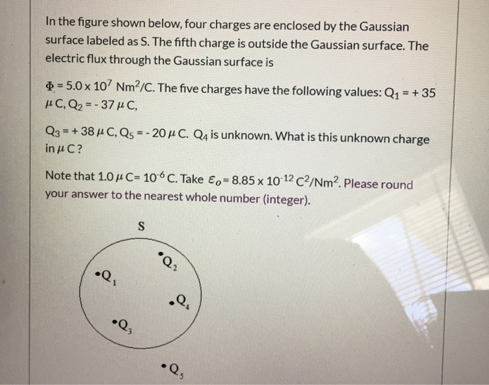 Solved In The Figure Shown Below, Four Charges Are Enclosed | Chegg.com