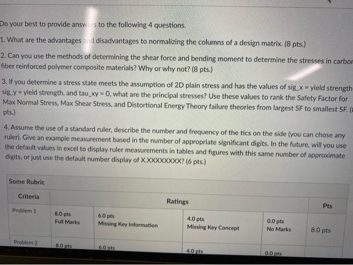 Solved Do your best to provide answers to the following 4 | Chegg.com