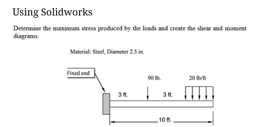 Solved Using Solidworks Determine the maximum stress | Chegg.com
