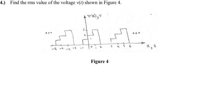Solved 4.) Find the rms value of the voltage v(t) shown in | Chegg.com