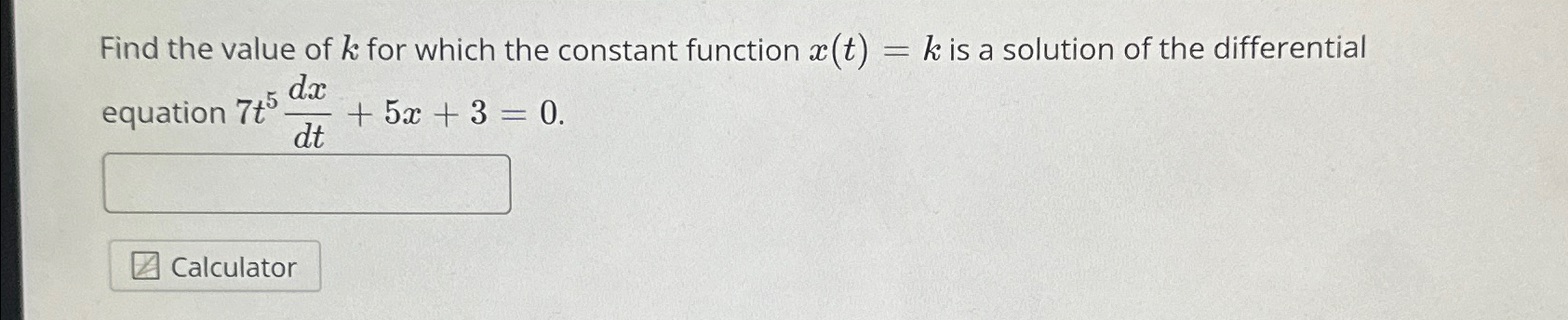 Solved Find the value of k ﻿for which the constant function | Chegg.com